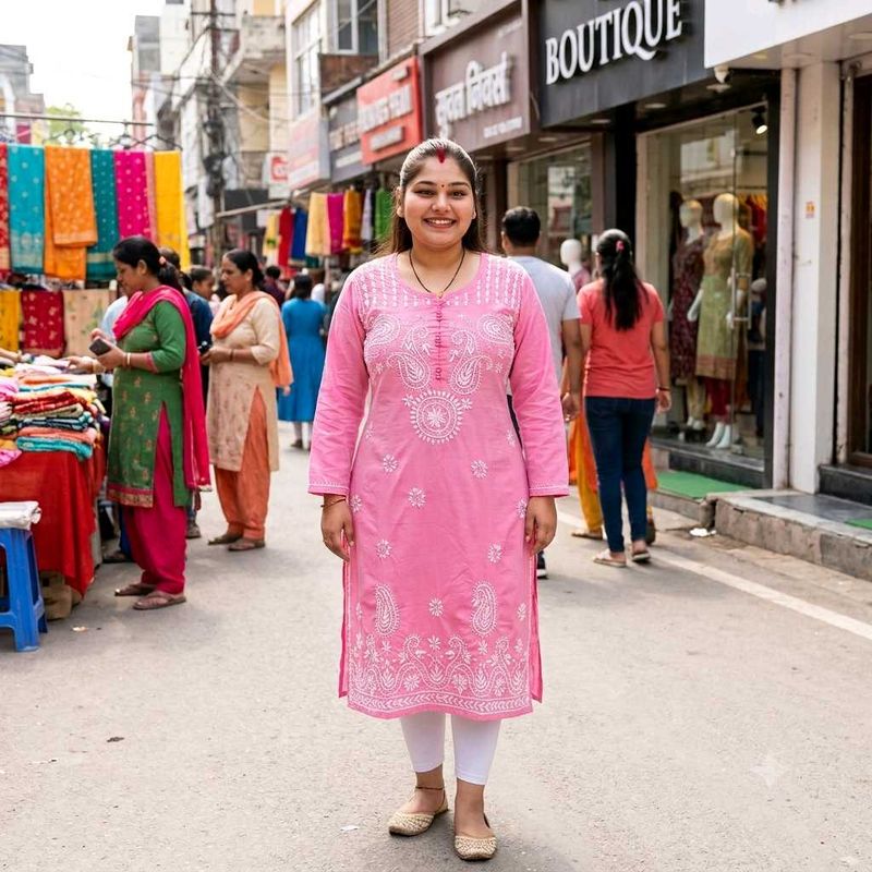 Beautiful Pink Chikankari Kurta