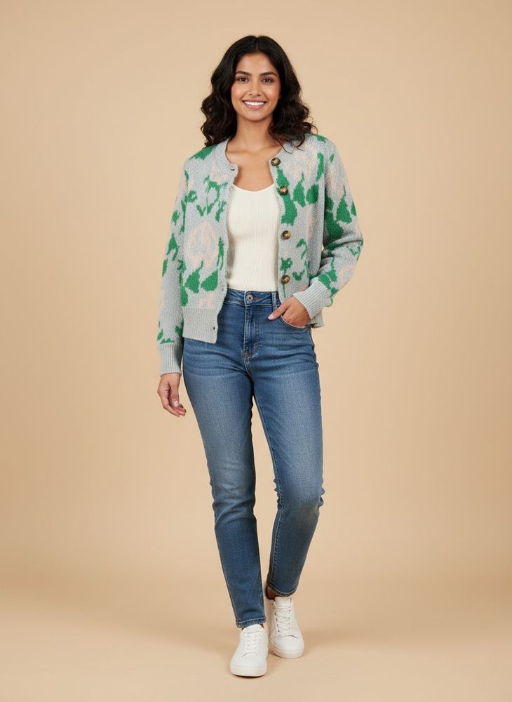 Floral Knit Cardigan