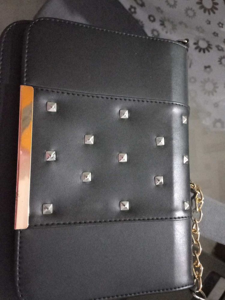 Black Studded Clutch Bag