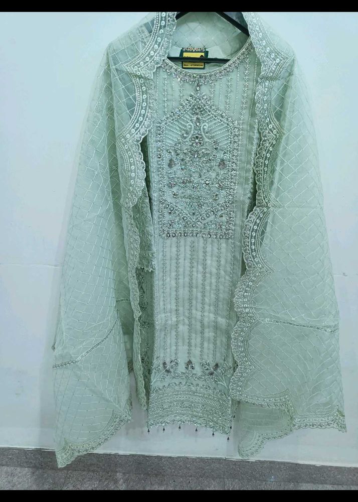 Embellished Mint Green Kurta Set