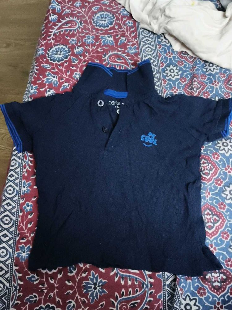 Boys Navy Blue Polo T-Shirt