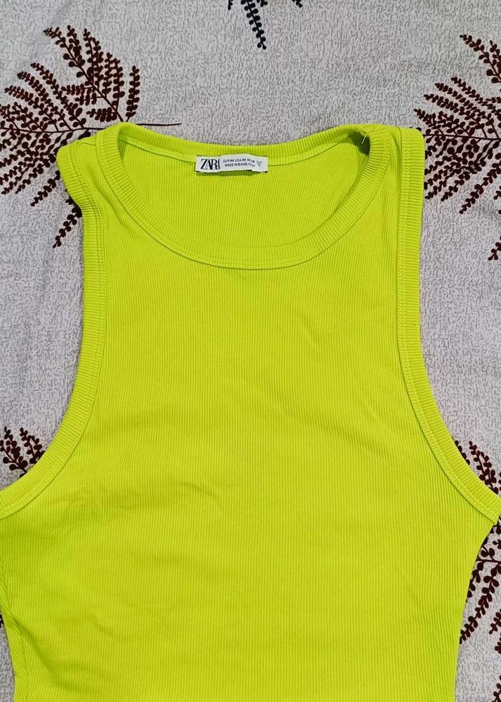 Ribbed Neon Green Tank Top