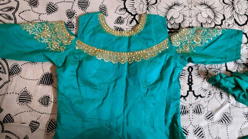 Teal Embellished Gown
