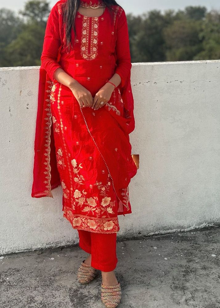 Elegant Red  Kurta Set