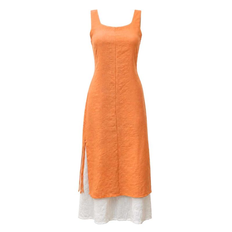 Orange Sleeveless Kurta