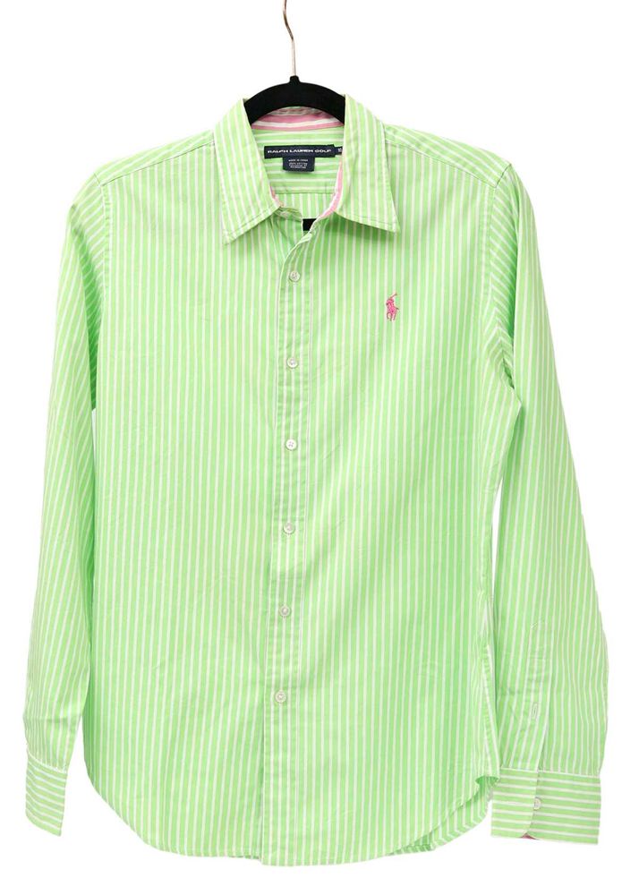 Ralph Lauren Striped Polo Green Casual Shirt