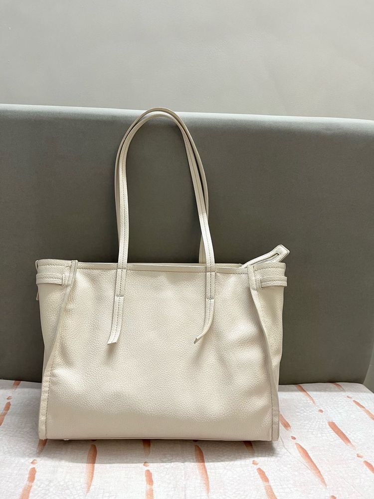 ZARA White Handbag/ Tote Bag/ Office Bag