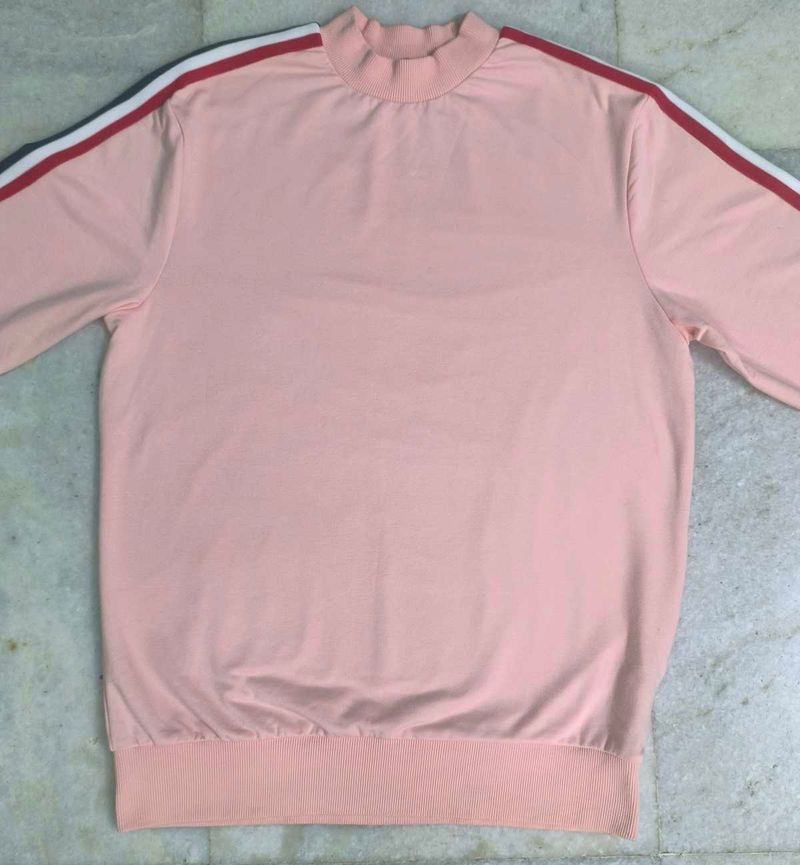 Pastel Pink Striped Long Sleeve Top