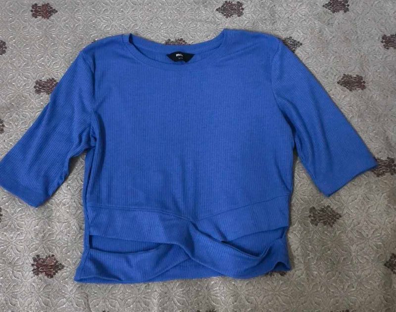 Royal Blue Ribbed Knit Top