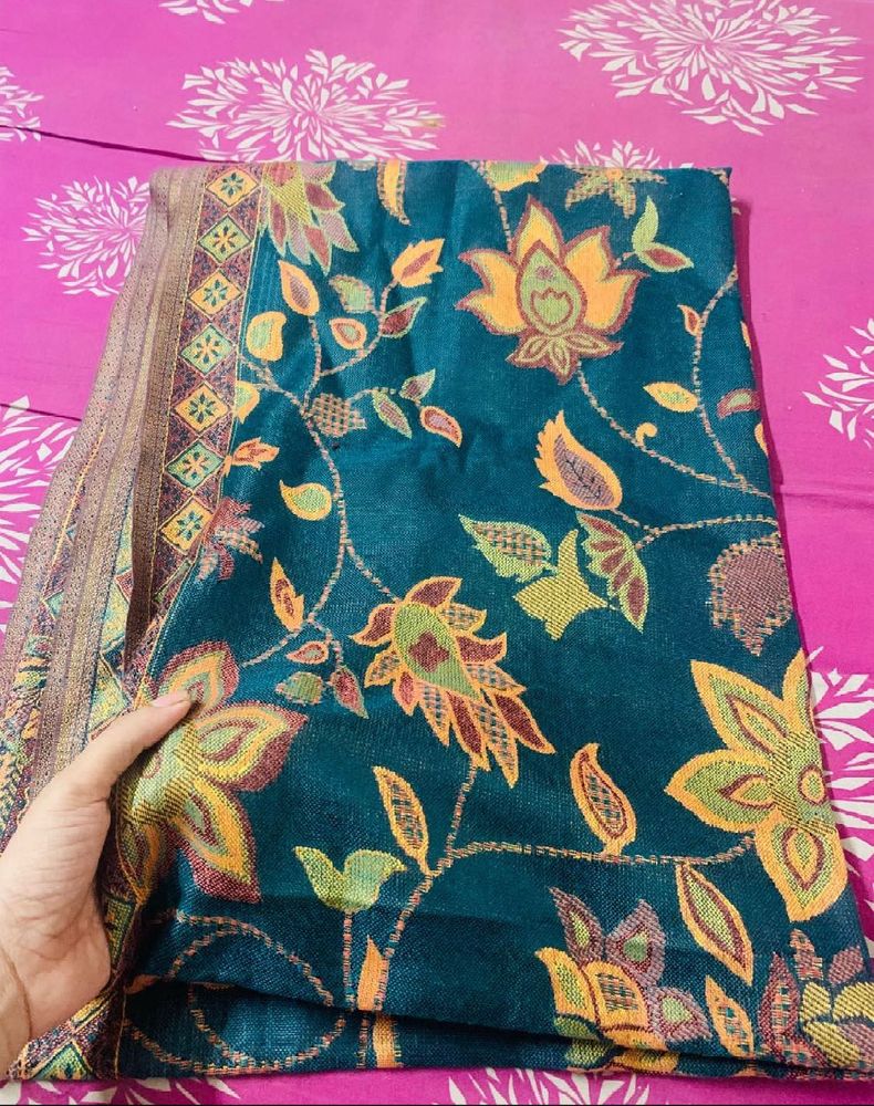 Teal Floral shawl