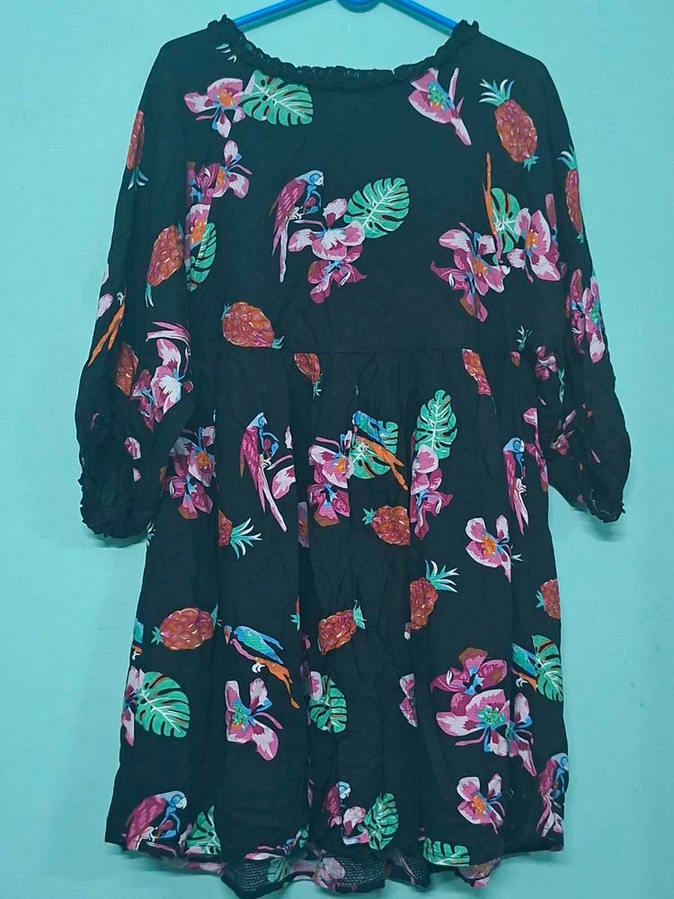 Tropical Print Mini Dress