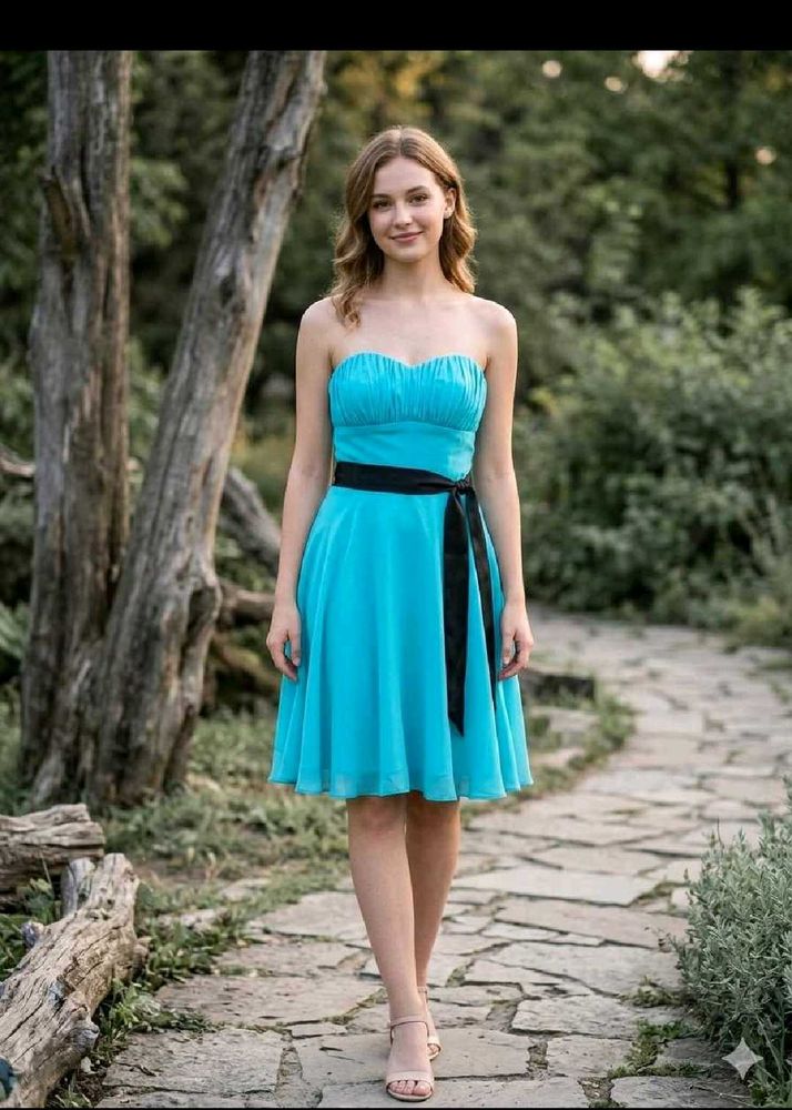 Stunning Teal Strapless Dress