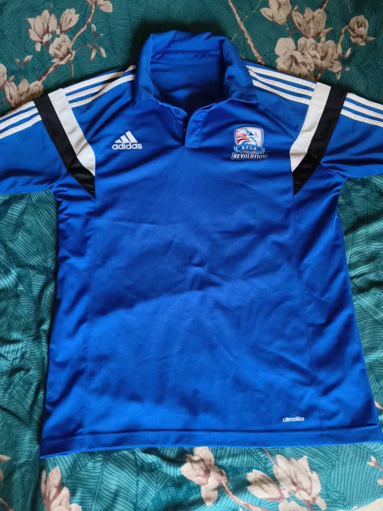 Adidas Men's Blue Short Sleeve Soccer Jersey