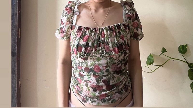 Floral Ruched Top