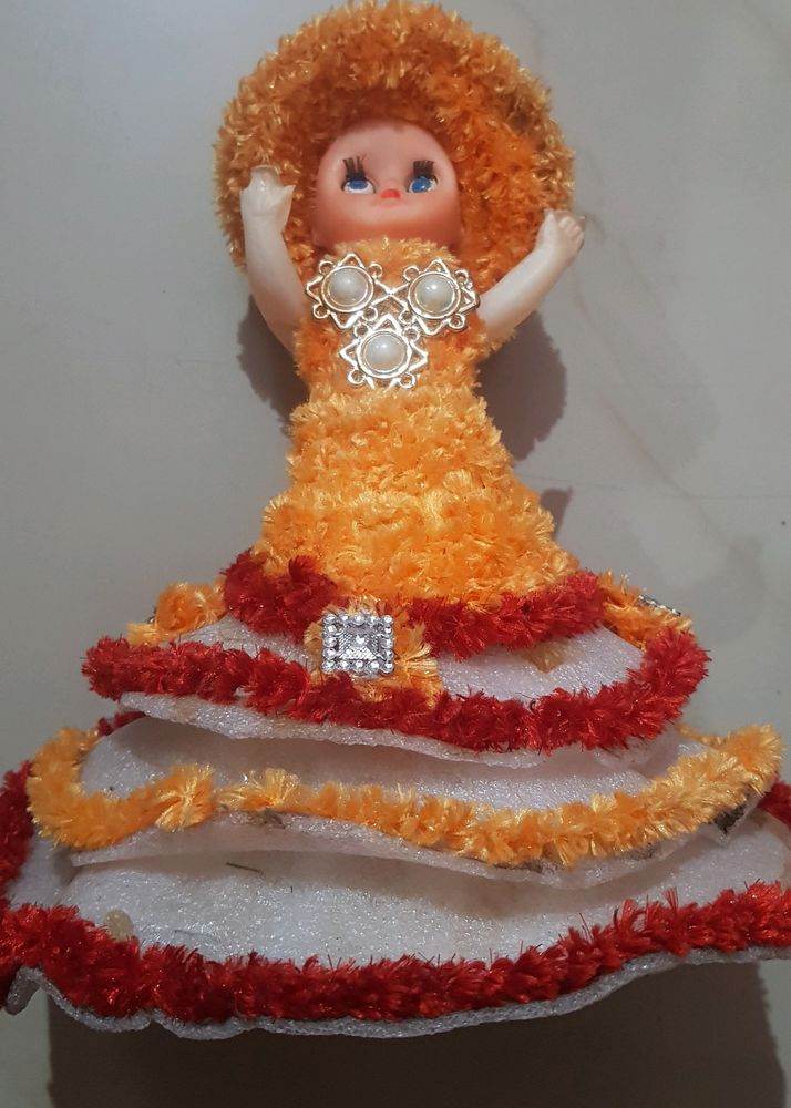 Cute Doll With Kitchen Set