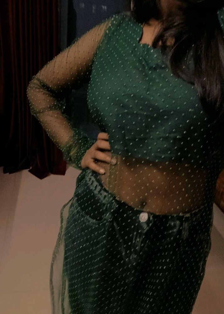 Green net Kurti