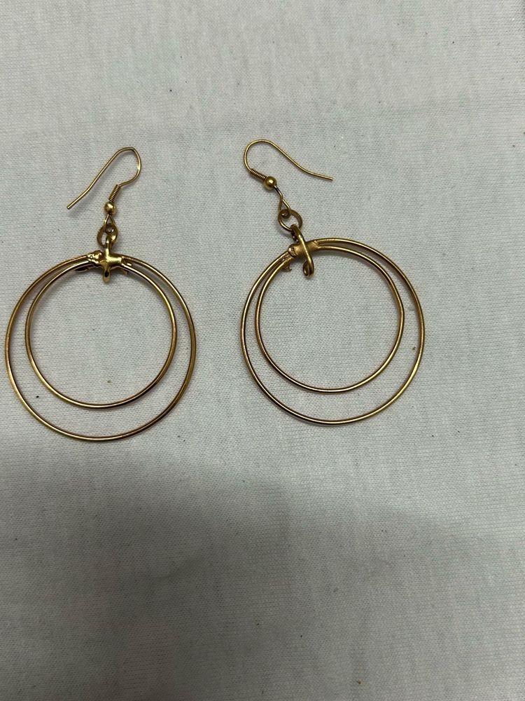 Elegant Double Hoop Dangle Earrings