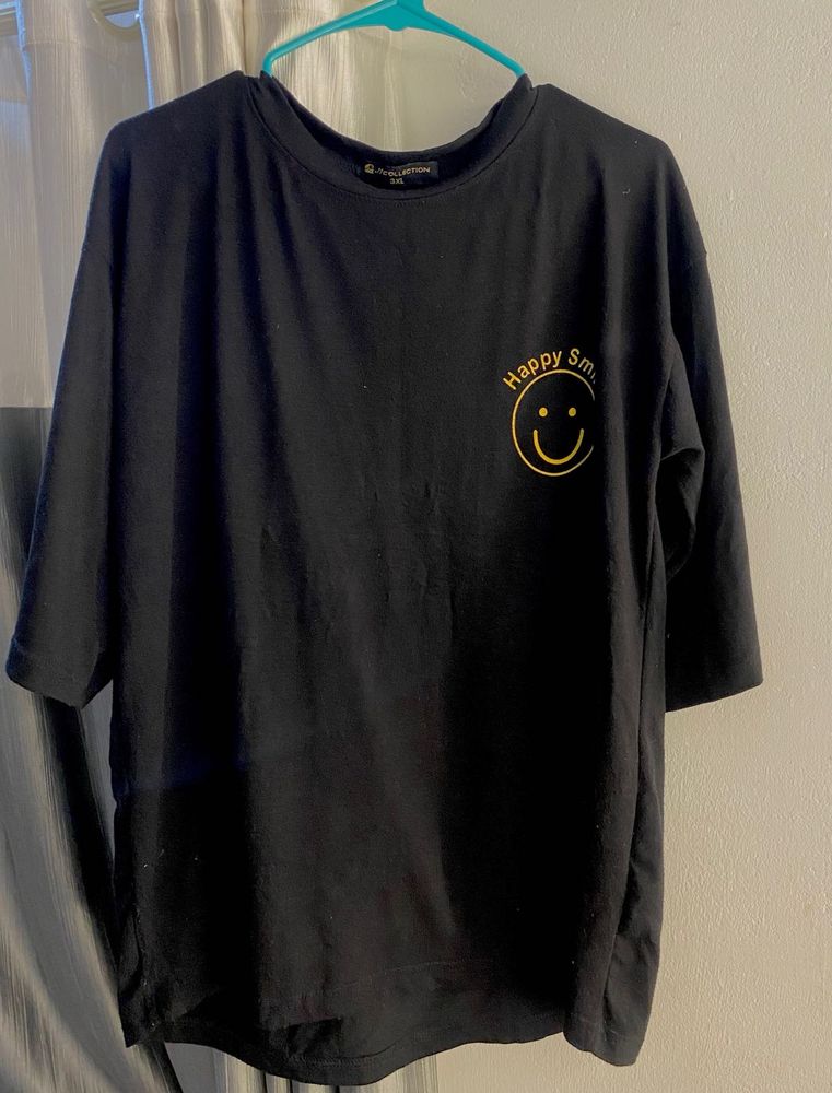 Happy Smile Black T-Shirt
