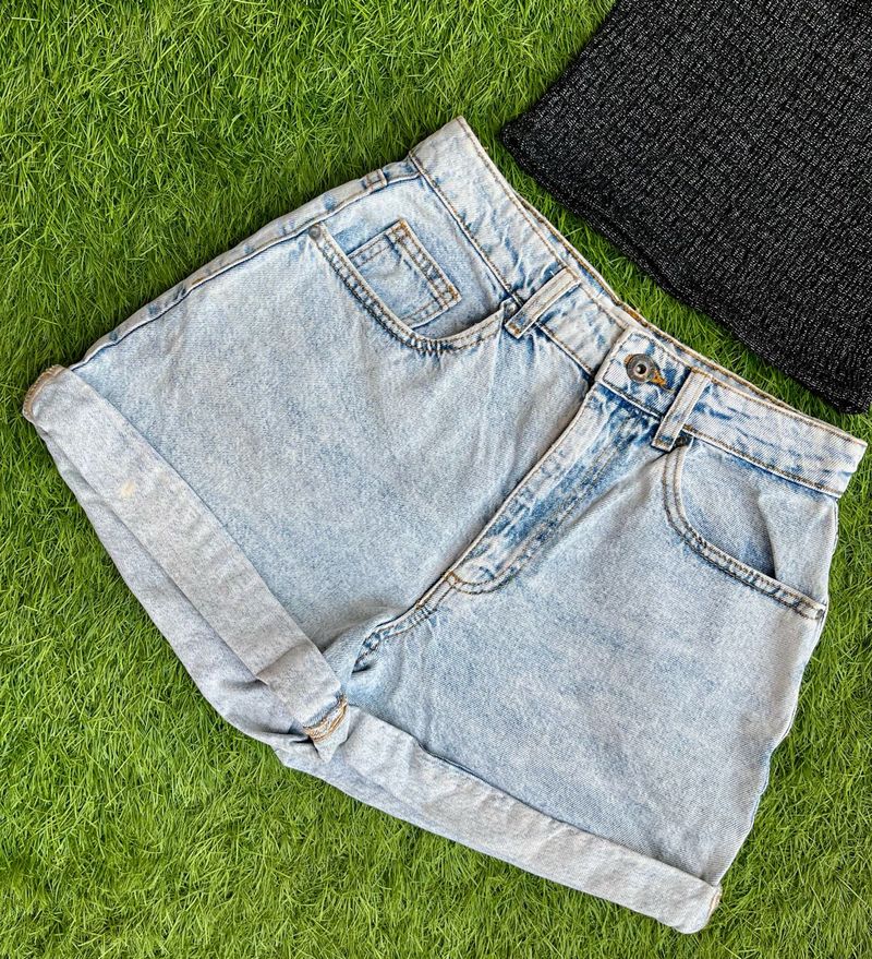 Light Wash Denim Shorts