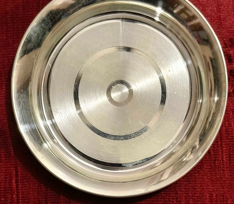 Decorative Silver Pooja Plate