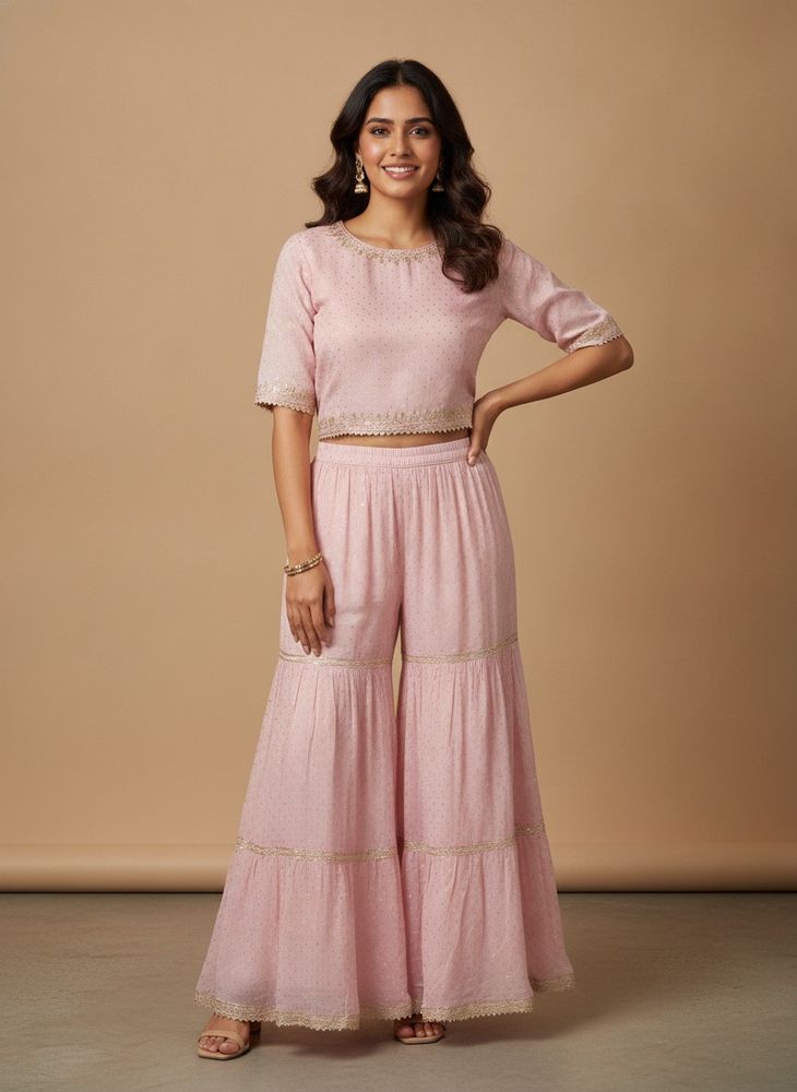 Elegant Pink Palazzo Pants
