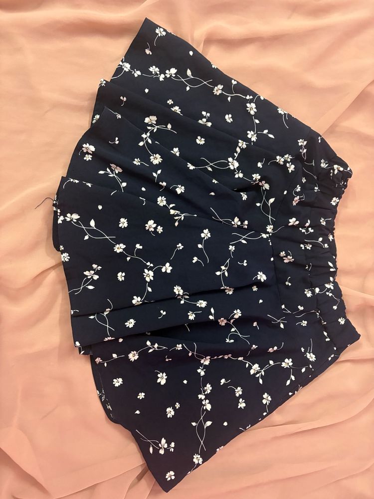 Navy Floral Print Mini Dress