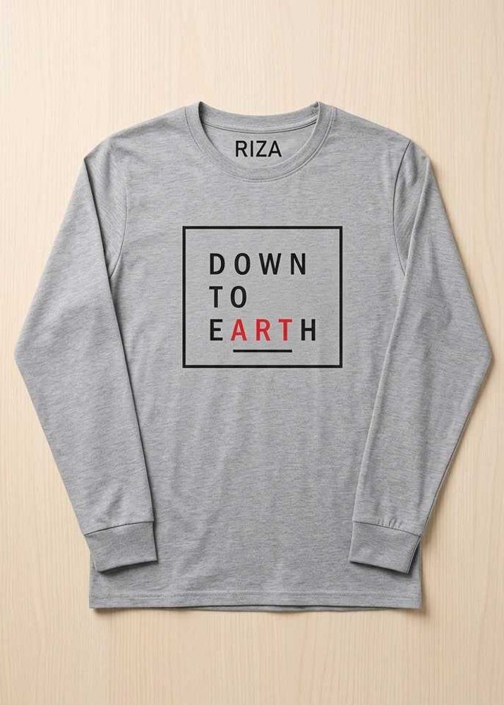 Graphic Print T-Shirt - "DOWN TO EARTH"