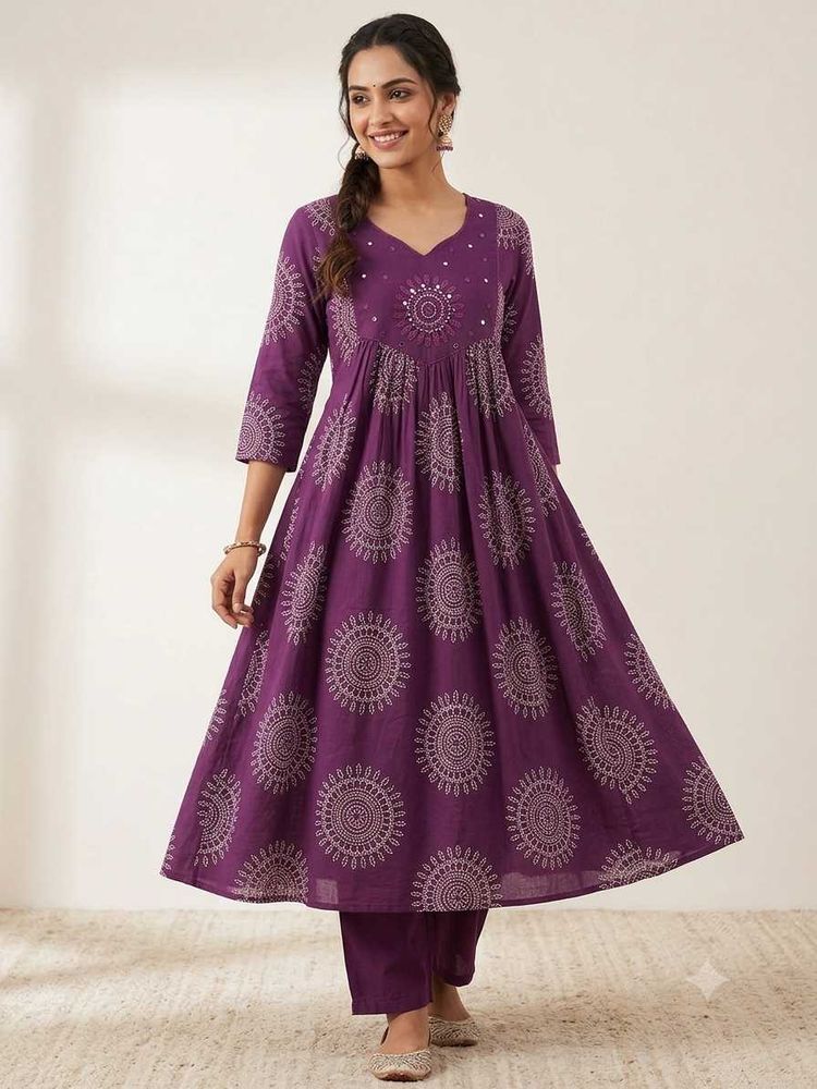 purple kurta set