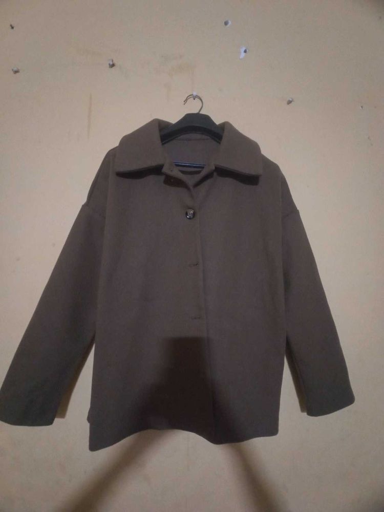 Warm Wollen Women's Collared Brown Jacket❤️