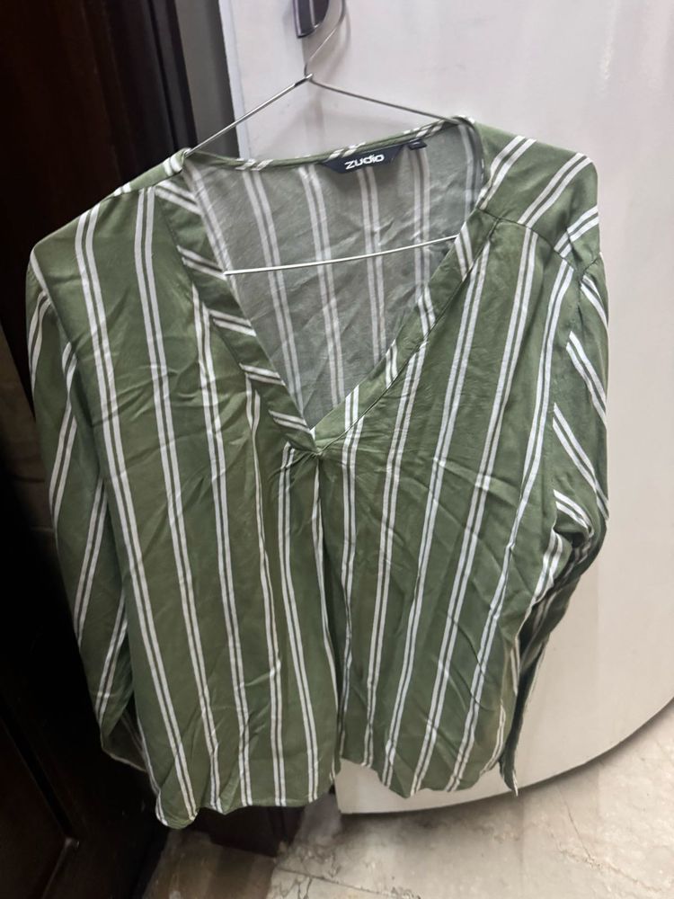 Striped V-Neck Top
