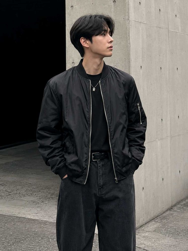 Men's Black Bomber Jacket