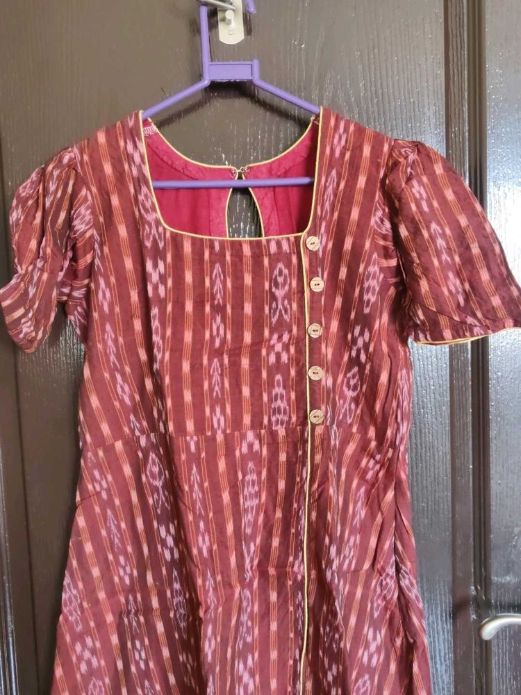 Maroon Sambalpuri Dress