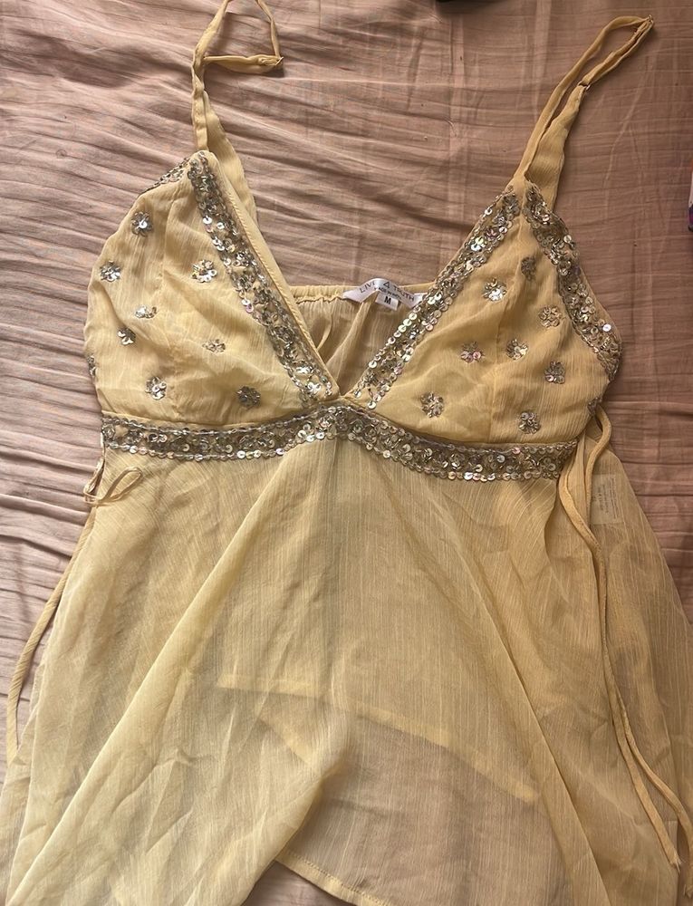 Sparkling Embellished Halter Top