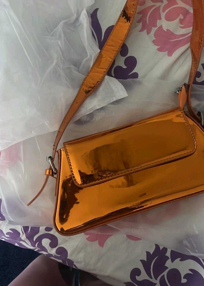 Shiny Orange Shoulder Bag