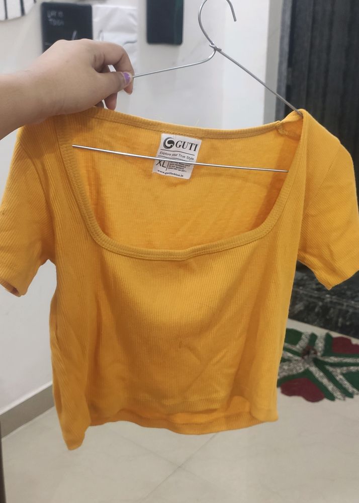 Mustard Yellow  Crop Top
