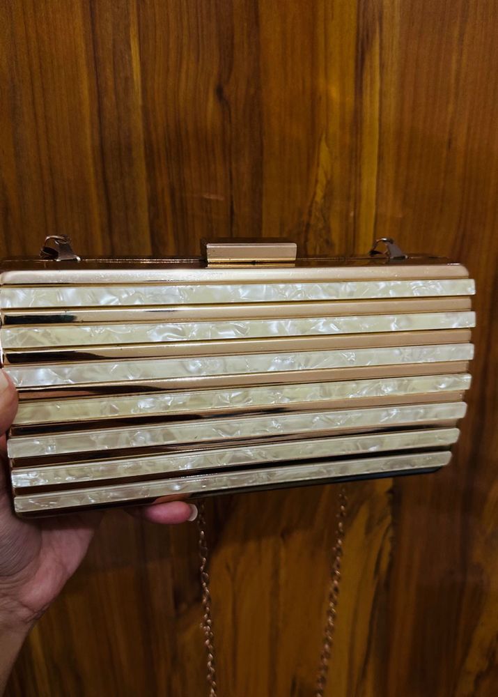 Elegant Striped Clutch Bag