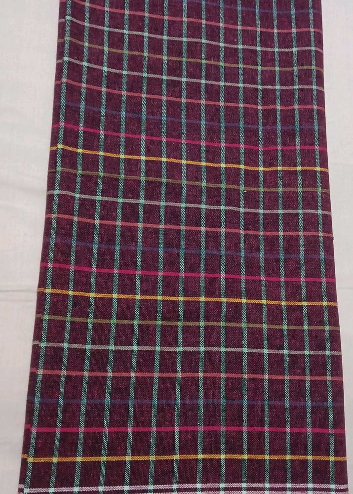 Maroon Checkered  Bath Cotton Towel
