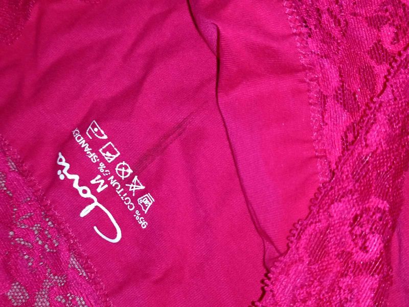 Lace Trim Pink Briefs