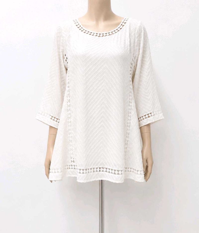White short Embroidered Kurti