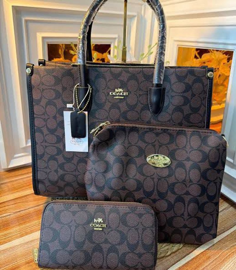 Coach 3-Piece Set - Tote, Pouch, Wallet