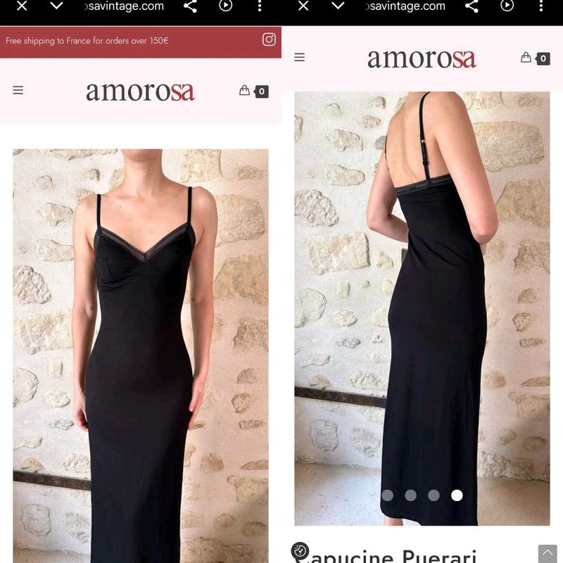 Amorosa Black Slip Dress