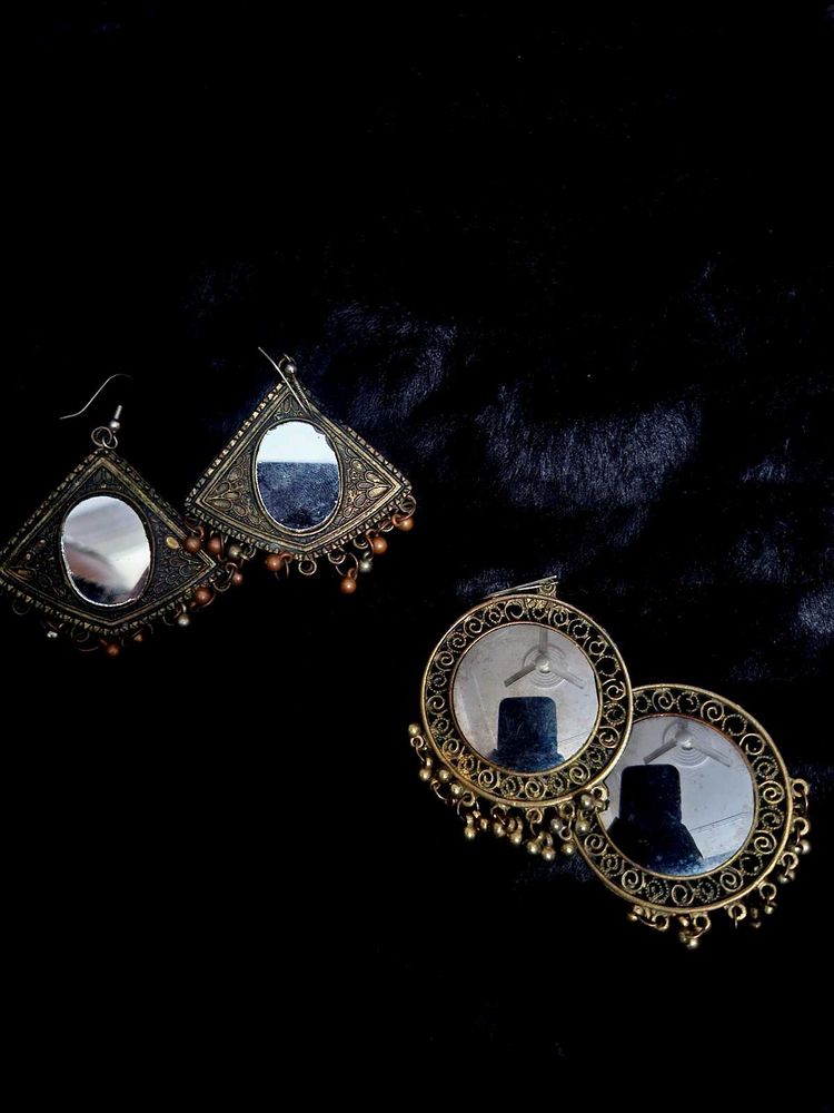 Statement Mirror Earrings - Bohemian Style
