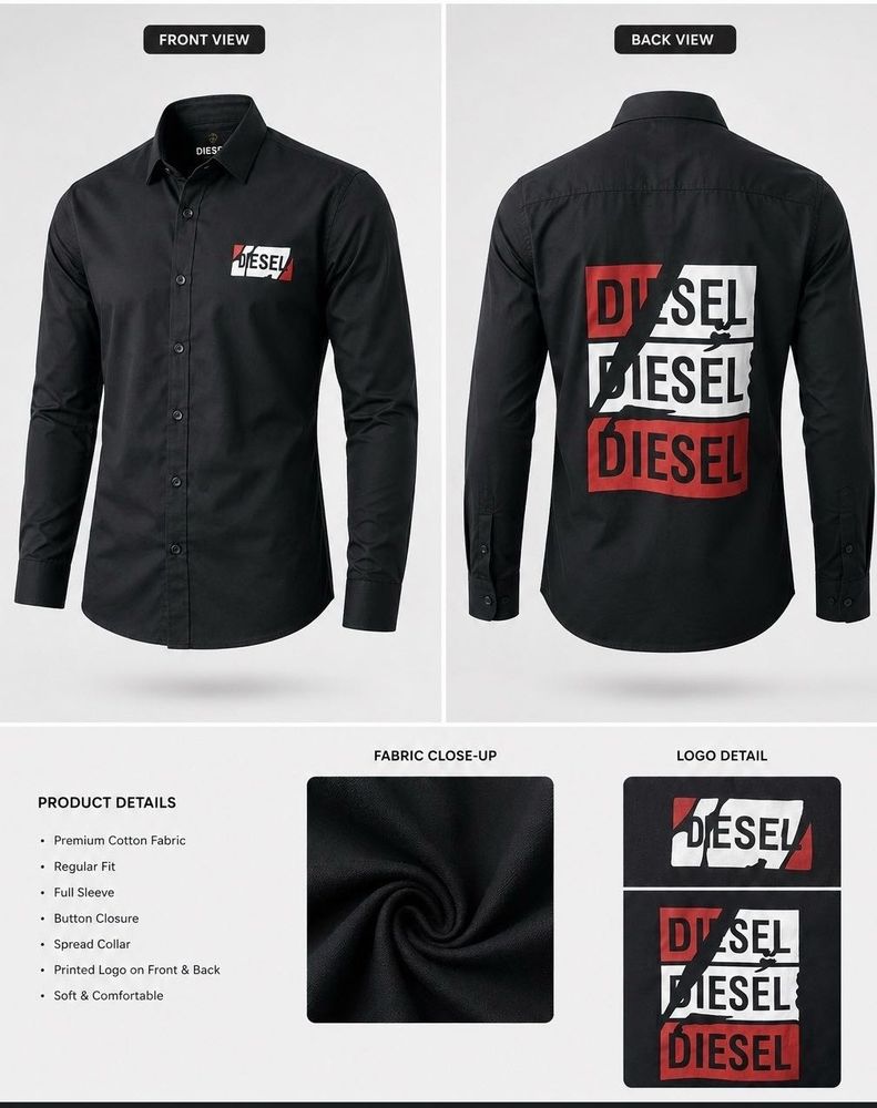 Diesel Black Cotton Shirt