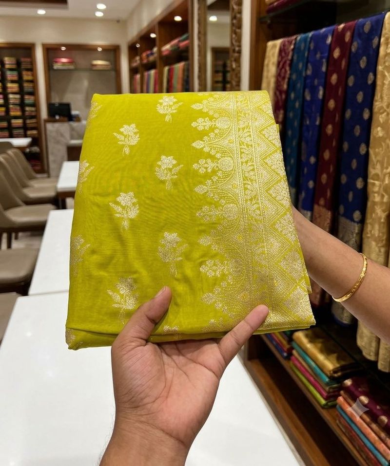 Vibrant Yellow Silk Saree