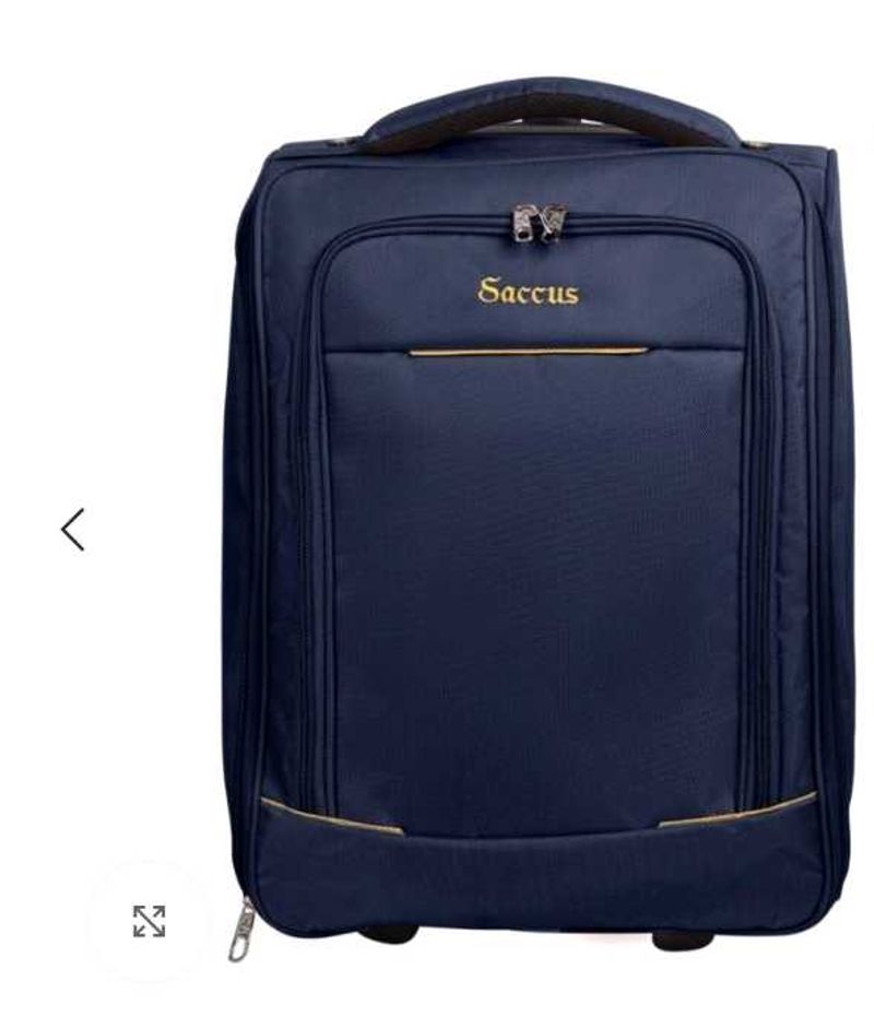Saccus Navy Blue Travel Trolley Bag