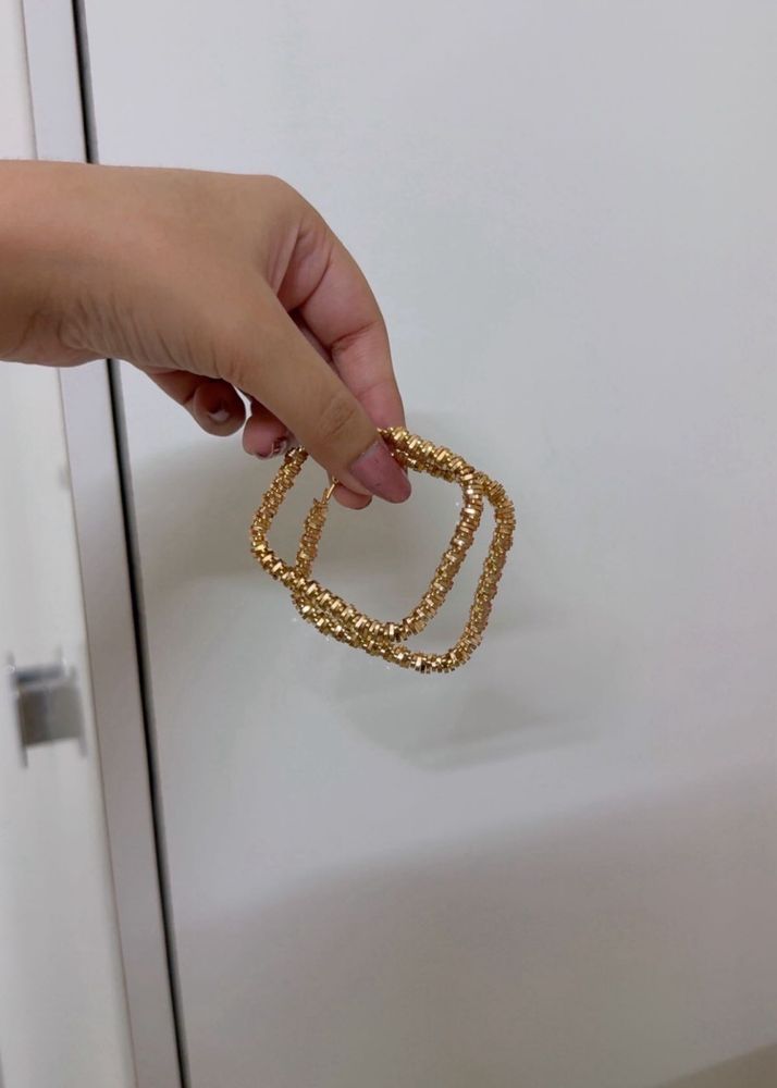 Chic Square Gold Earrings