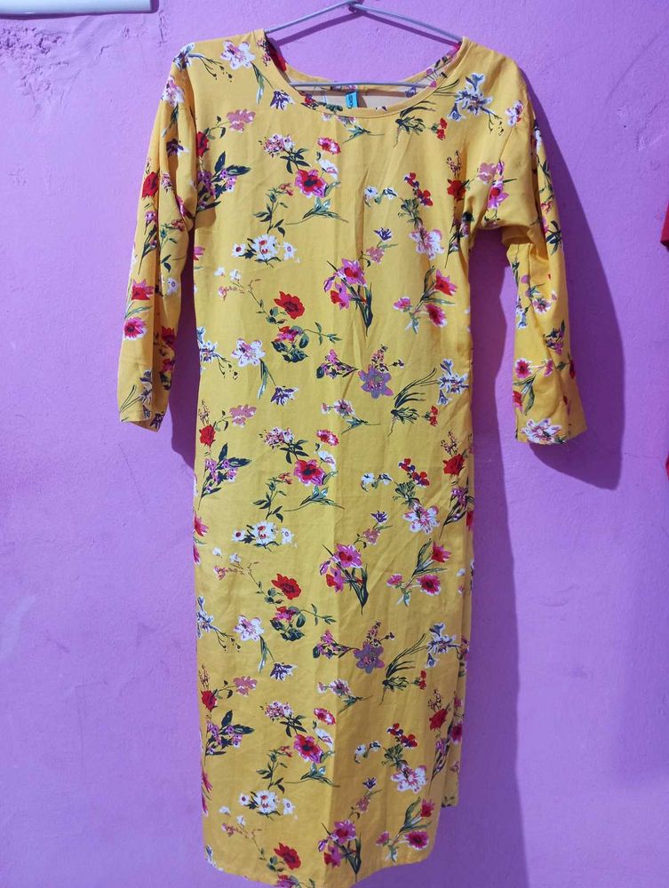 Floral Yellow Dress Not Used
