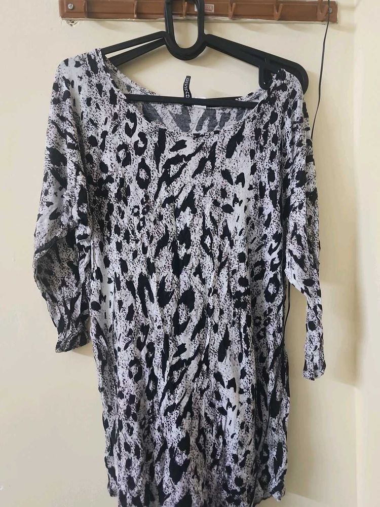 Leopard Print Casual Tunic Top