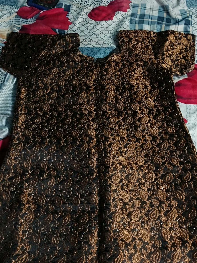 Brown Organza Kurti