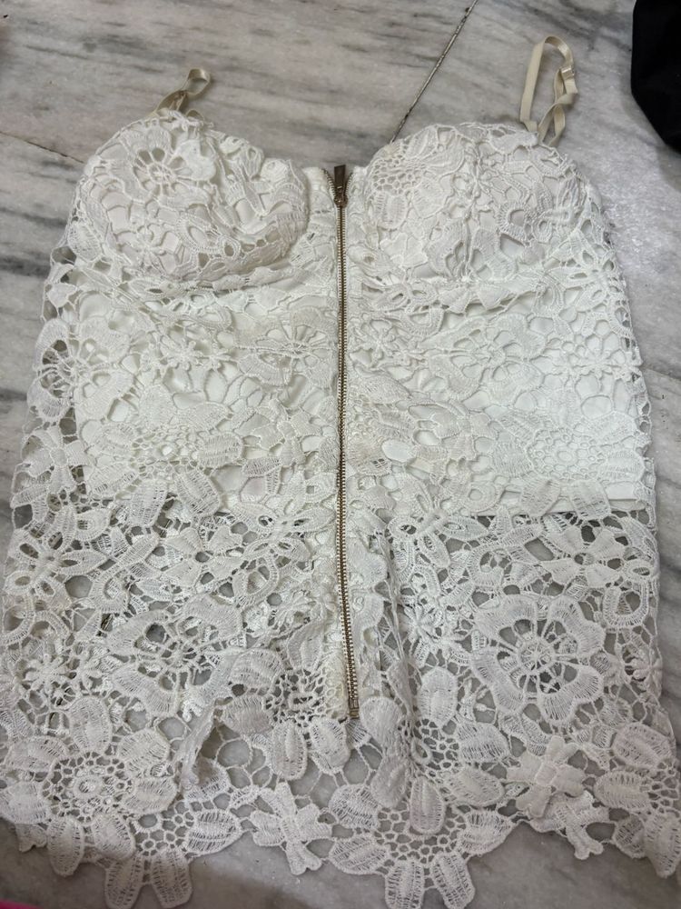 White Lace Corset Top